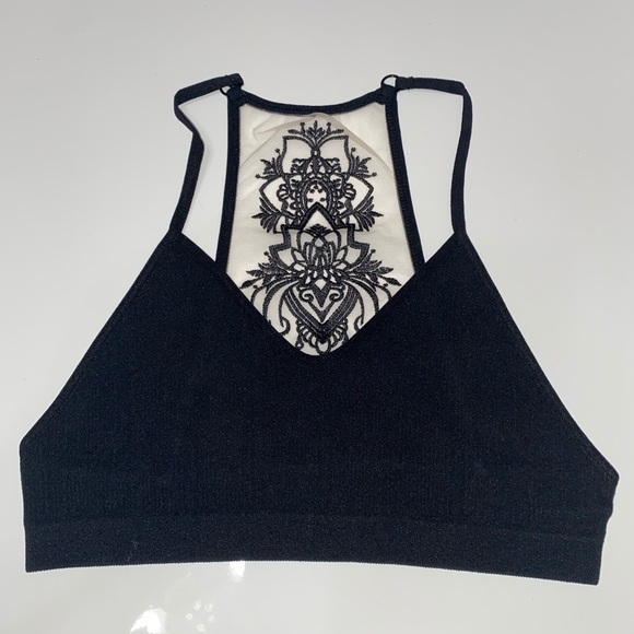 Black Mesh Racerback Bralette - Picture 7 of 9